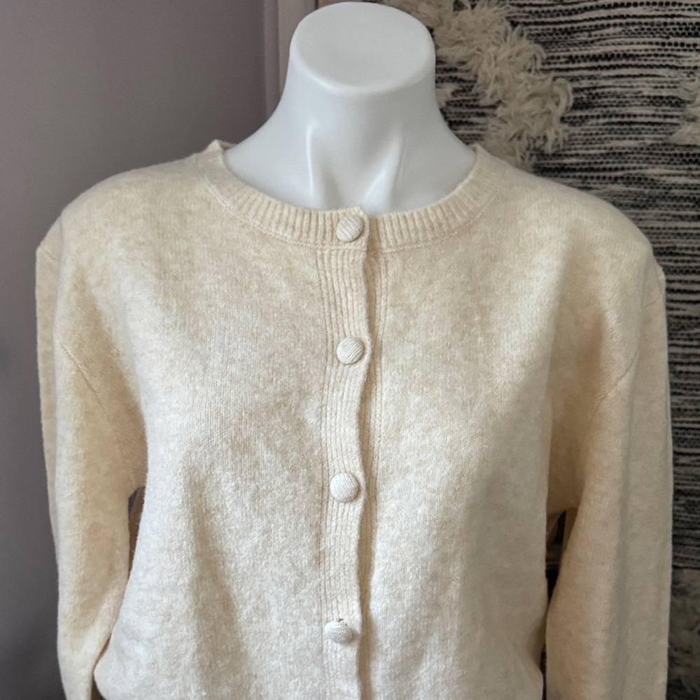 Meshki Cream Super Soft Button-Up Cardigan